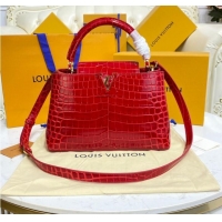 Super Quality Louis Vuitton crocodile skin CAPUCINES M48866 red