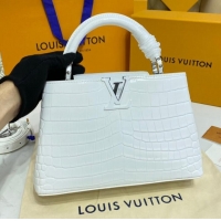 Buy New Cheap Louis Vuitton crocodile skin CAPUCINES BB M81190 white