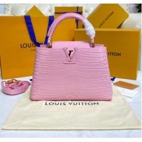 Popular Style Louis Vuitton crocodile skin CAPUCINES BB M81190 pink