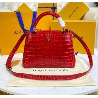 Best Promotional Louis Vuitton crocodile skin CAPUCINES BB M81190 Red