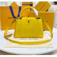 Affordable Price Louis Vuitton crocodile skin CAPUCINES BB M81190 yellow