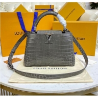 Top Quality Louis Vuitton crocodile skin CAPUCINES BB M81190 dark gray