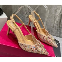 Grade Quality Valentino VLogo Signature Slingback Pump with Crystal 8cm Heel Multicolor 0823015