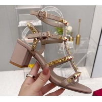 Stylish Valentino Rockstud No Limit Sandals with 6cm Heel Nude 0824052