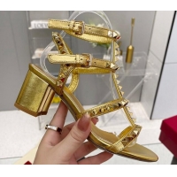 Sophisticated Valentino Rockstud No Limit Sandals with 6cm Heel Gold 0824055