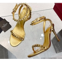 Good Product Valentino Rockstud No Limit Nappa Sandals 90MM Heel Gold 0824076