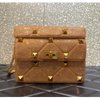 Pretty Style VALENTINO GARAVANI Roman Stud soft sheep leather chain shoulder bag VW0B0I82 Caramel