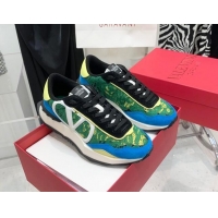 Low Price Valentino Lacerunner Lace and Mesh Sneakers Green/Blue 090626