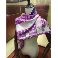 Good Taste Louis Vuitton Silk Square Scarf 110x110cm LVS41308 Purple 2022