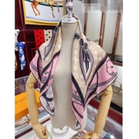 Pretty Style Louis Vuitton Wild At Heart 70 Silk Square Scarf 90x90cm LVS41321 Pink 2022