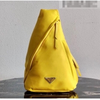 Trendy Design Prada Re-Nylon Messenger and Leather Backpack 2VZ092 Yellow 2021