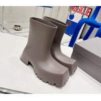 Duplicate Balenciaga Trooper Rubber Rain Boots with Square Toe Grey 0620149