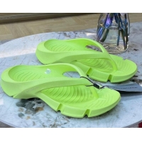 Cheap Balenciaga Rubber Thong Slide Sandals Neon Green 0620158