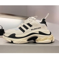 Discount Adidas x Balenciaga Triple S Sneakers White/Black 070102