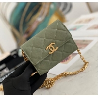 Top Design CHANEL CLUTCH WITH CHAIN 81156 GREEN