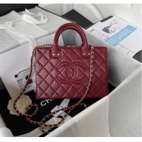 Famous Brand Chanel VANITY CASE AS3345 Burgundy