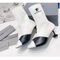 Purchase Balenciaga Sock 50mm Ankle Boot in Black Calfskin and Knit Optic White 072006