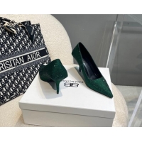 Discount Balenciaga x Gucci Knife Crystal High Heel Pumps 8.5cm Green 081312