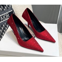 Sumptuous Balenciaga x Gucci Knife Crystal High Heel Pumps 8.5cm Red 081314