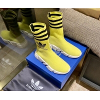 Unique Style Balenciaga x Adidas Speed 1.0 Knit Boots Yellow 090706