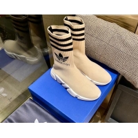 Grade Quality Balenciaga x Adidas Speed 1.0 Knit Boots Beige 090709