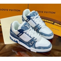 Classic Specials Louis Vuitton LV Trainer Sneakers White/Denim Blue 052384