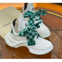 Good Looking Louis Vuitton LV Archlight Sneakers with Ribbon Laces White/Green 052648