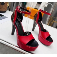 Shop Duplicate Louis Vuitton Afterglow Platform Sandals with Zip 11.5cm Red 052596