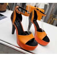 Popular Style Louis Vuitton Afterglow Platform Sandals with Zip 11.5cm Orange 052598