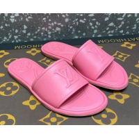 Hot Style Louis Vuitton Magnetic Flat Slide Sandals with LV Signature Pink 061710