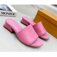 Good Product Louis Vuitton Magnetic LV Heel Slide Sandals 3.5cm Pink 062006