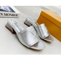 Luxury Louis Vuitton Magnetic LV Heel Slide Sandals 3.5cm Silver 062007