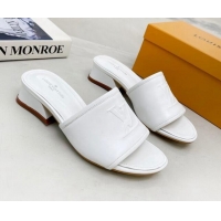 Unique Style Louis Vuitton Magnetic LV Heel Slide Sandals 3.5cm White 062008