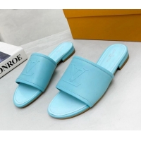 Top Grade Louis Vuitton Magnetic LV Flat Slide Sandals Blue 062011