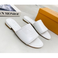 Popular Style Louis Vuitton Magnetic LV Flat Slide Sandals White 062014