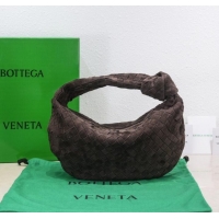 Shop Best Bottega Veneta intrecciato suede top handle bag 690225 brown