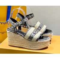 Most Popular Louis Vuitton Starboard Wedge Sandals 10cm with LV Circle Since 062044