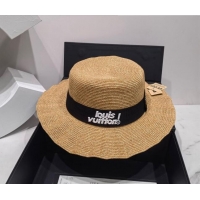 Promotional Louis Vuitton Straw Wave Wide Brim Hat LV2981 Khaki/Black 2022