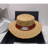 Best Quality Louis Vuitton Straw Wave Wide Brim Hat LV2981 Khaki/Brown 2022