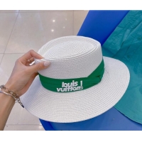 Cheapest Louis Vuitton Straw Wide Brim Hat 043037 White 2022