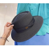 Top Quality Dior Straw Wide Brim Hat 043043  Black 2022