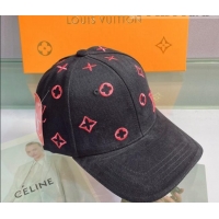 Classic Grade Louis Vuitton Canvas Baseball Hat 043050 Black 2022