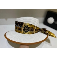 Cheapest Louis Vuitton Straw Wide Brim Hat 053152 White 2022