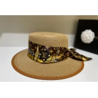 Unique Style Louis Vuitton Straw Wide Brim Hat 053153 Khaki 2022