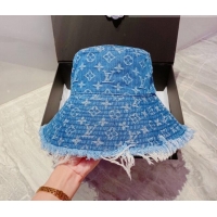 Top Quality Louis Vuitton Monogram Denim Bucket Hat 070692 Blue 2022