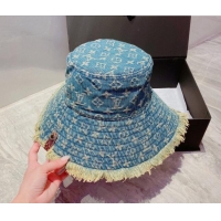 Good Product Louis Vuitton Monogram Denim Bucket Hat 070693 Blue 2022