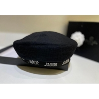 Good Looking Dior Beret Hat 091568 Black 2022