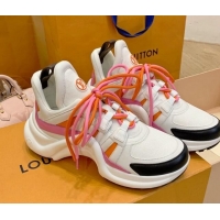 Best Grade Louis Vuitton LV Archlight Fabric Sneakers with Colorful Lace Pink 0719105