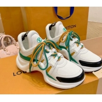 Top Grade Louis Vuitton LV Archlight Fabric Sneakers with Colorful Lace Green 0719106