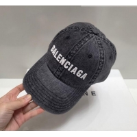 New Style Balenciaga Denim Baseball Hat 706105 Black 2022